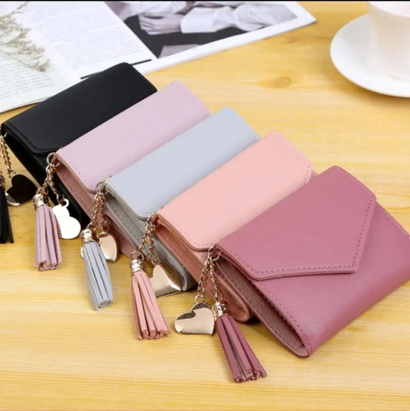 Cute Tassel Pendant Decor Wallet, Faux Leather Snap Wallet - Picture 11 of 14